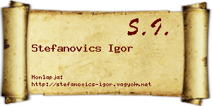 Stefanovics Igor névjegykártya