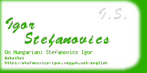 igor stefanovics business card